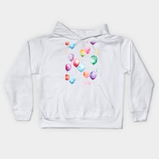 Watercolor Balloons Pattern #1 Kids Hoodie